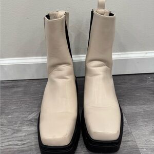 Source Unknown Cream Ankle Boots